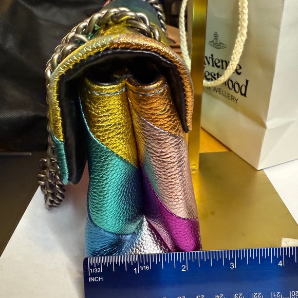 Kurt Geiger multicolor metallic rainbow quilted shoulder bag - Picture 9 of 10